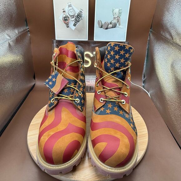 Timberland 6" Boot Supreme Stars & Stripes Wheat Men’s Sz 13 - Picture 6 of 12